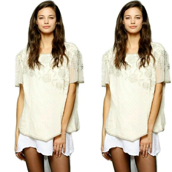 Papell Boutique Tops - Vintage beaded silk top Size small. NWT